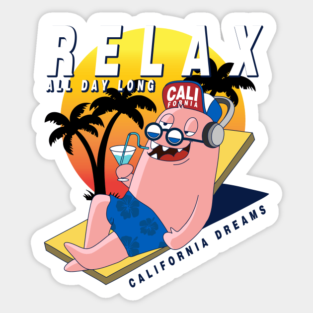 Relax all day Long Sticker by D3monic